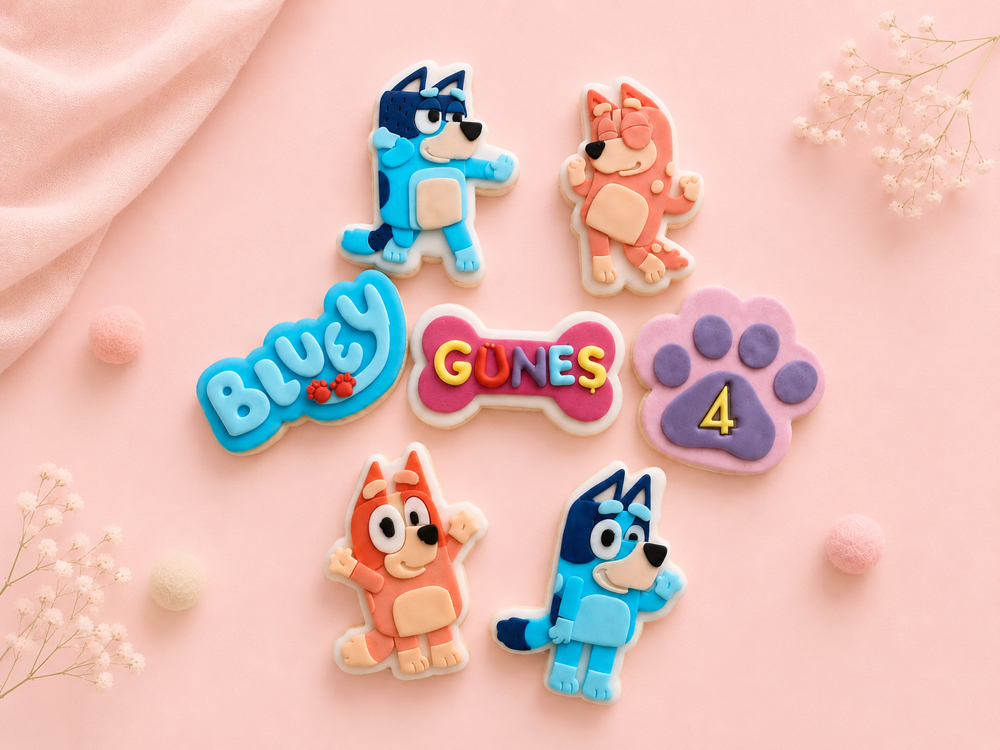 Bluey Temalı Butik Kurabiye Kutusu
