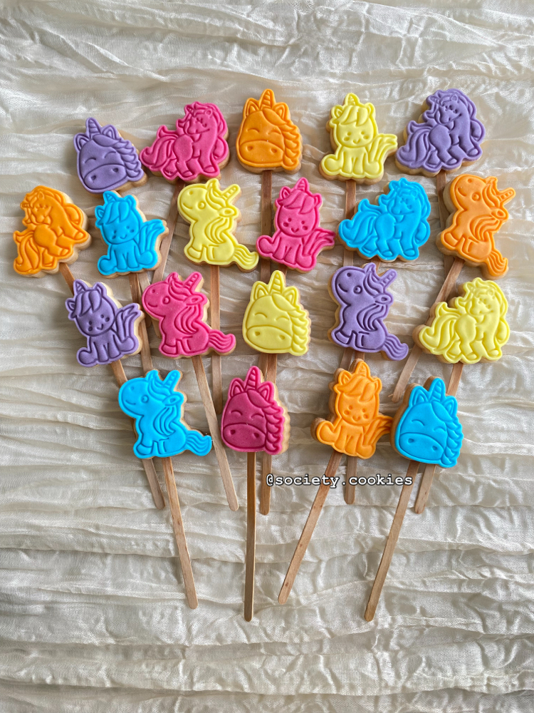 Renkli lolipop unicorn kurabiye (10 adet) 