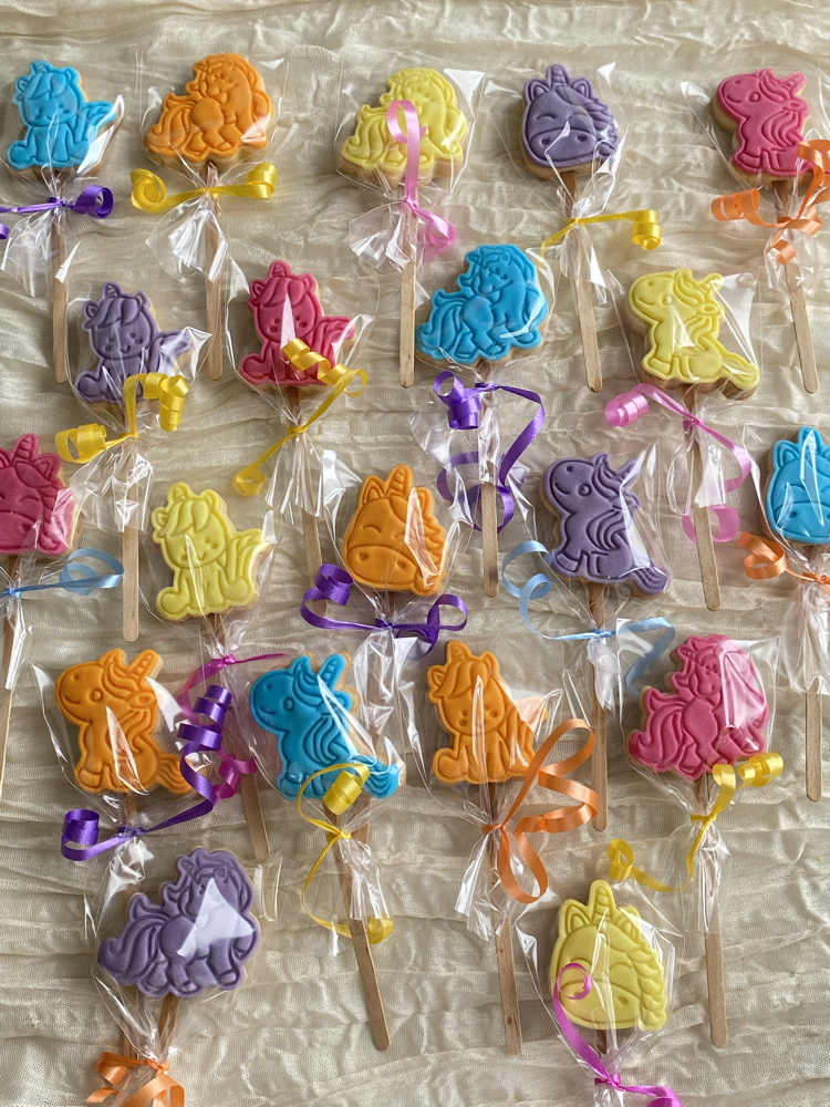 Renkli lolipop unicorn kurabiye (10 adet) 
