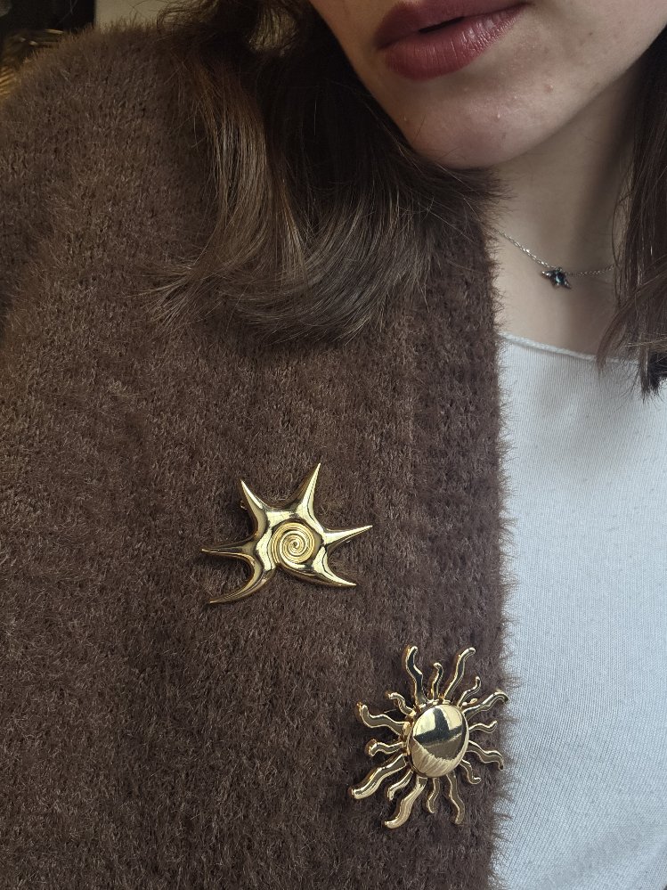 Spiral Sun Brooch
