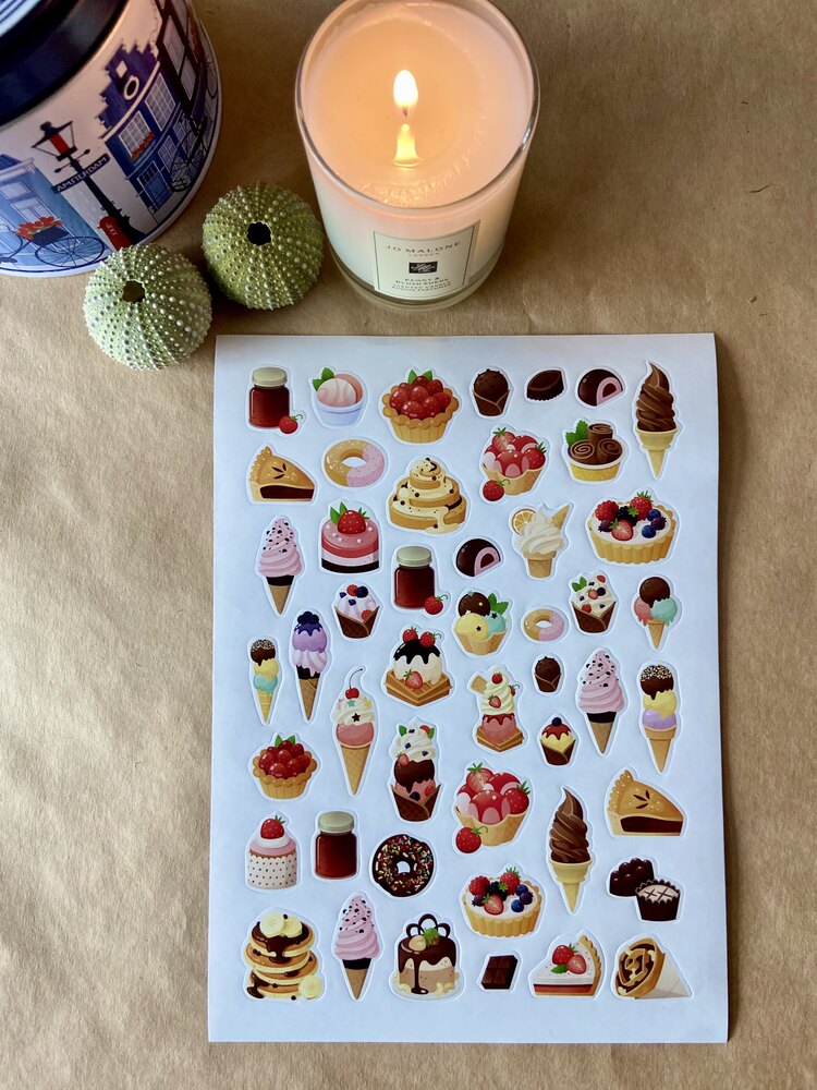 Renkli stickerlar Şekerlemeler,dondurmalar temalı 1