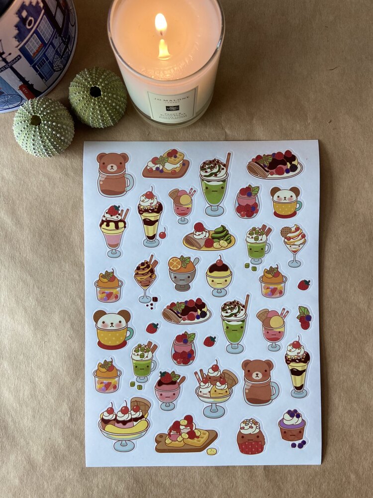 Renkli stickerlar Şekerlemeler,dondurmalar 2 