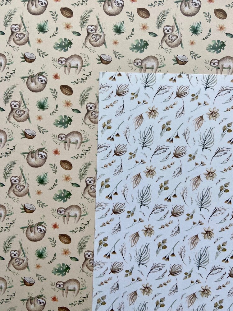 Scrapbook doğa temalı renkli kağıt 2li
