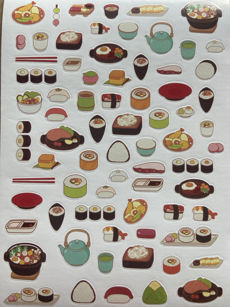 Renkli stickerlar Mutfak aletleri,şişe,konserve temaları