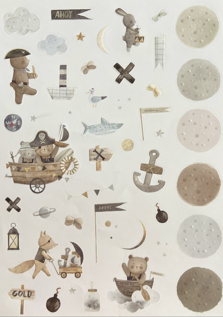 Deniz & Korsan Temalı Ajanda ve Journal Sticker Seti 2li