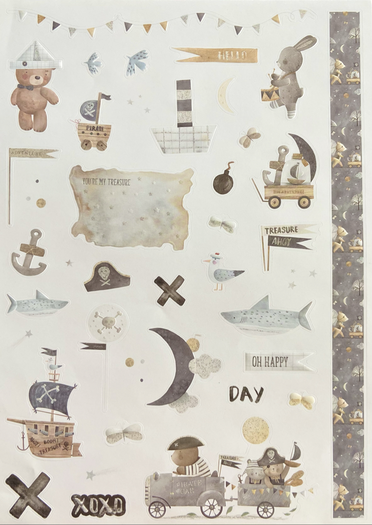 Deniz & Korsan Temalı Ajanda ve Journal Sticker Seti 2li