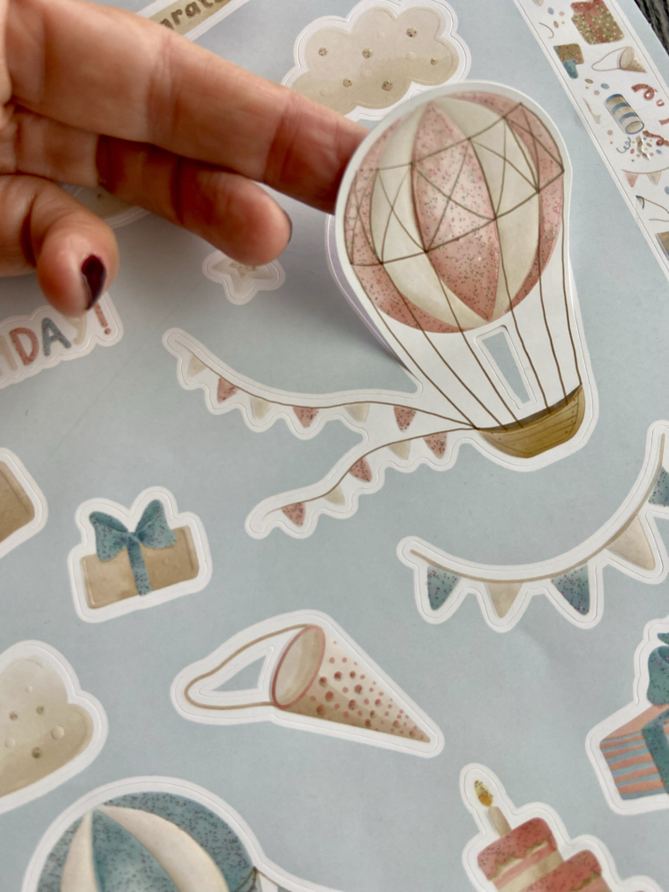 Doğum günü Temalı Ajanda ve Journal Sticker Seti