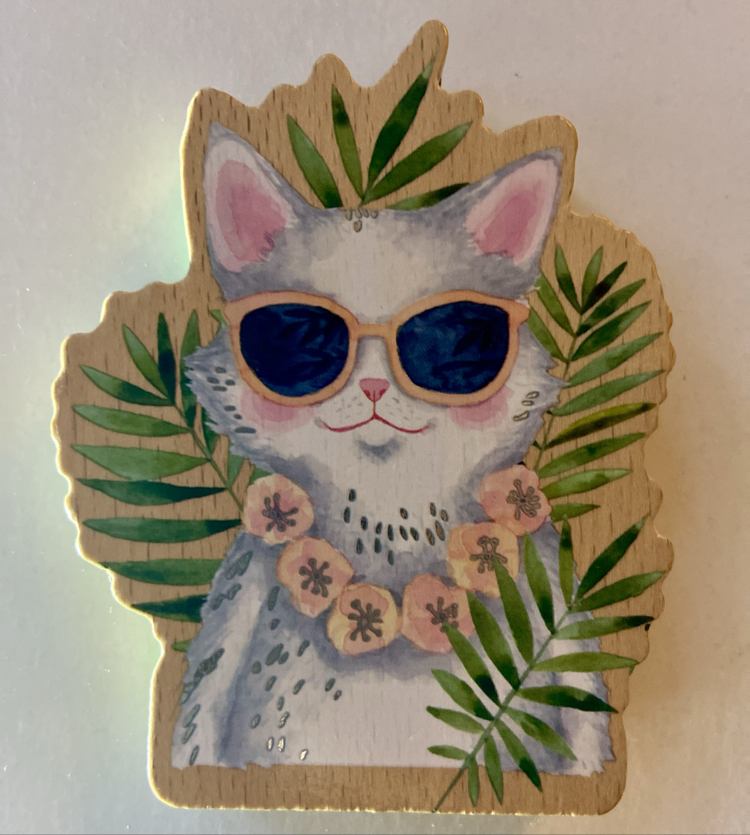 Kedi figürlü ahşap damga