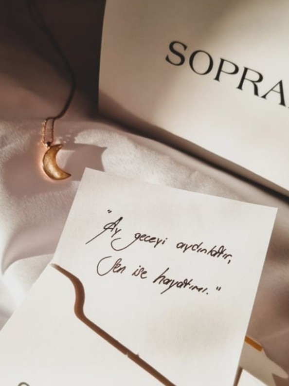 Gece Parlayan Ay Kolye 925 Ayar Gümüş Soprano Silver