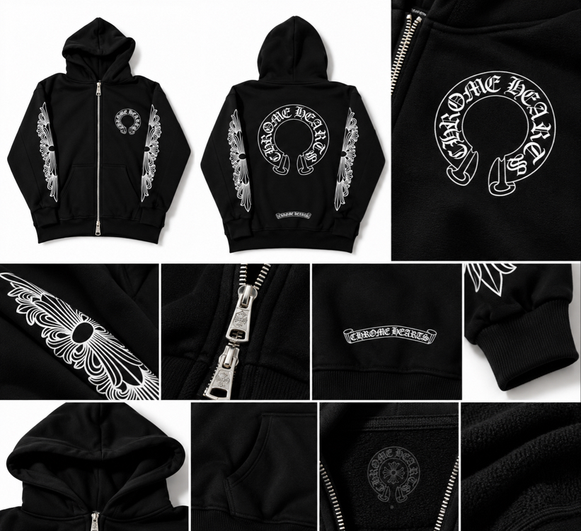 Chrome Hearts Flare Zip-Up Hoodie