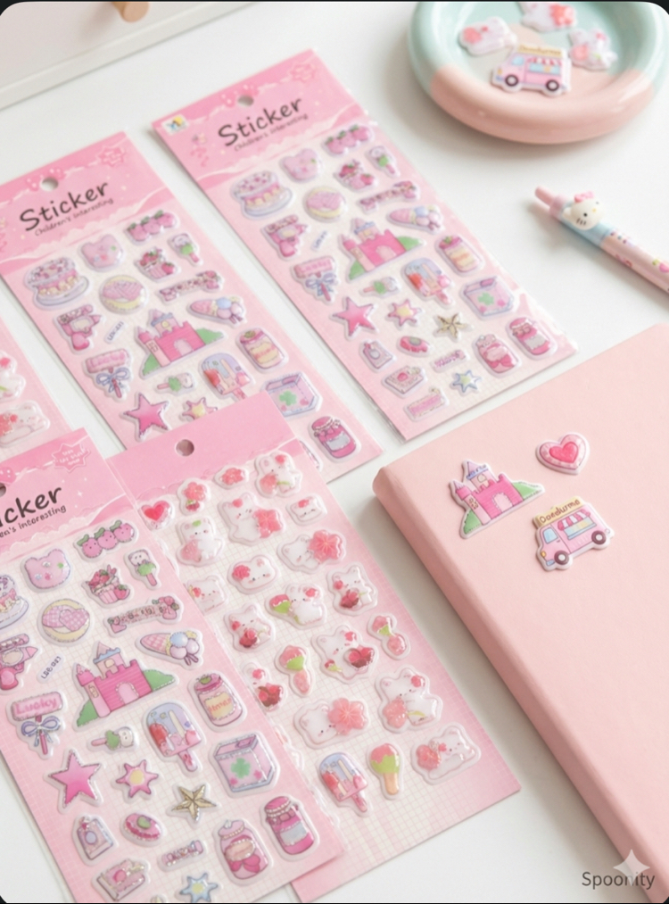Kabartmalı Sticker Paketi - Yumuşacık ve Parlak