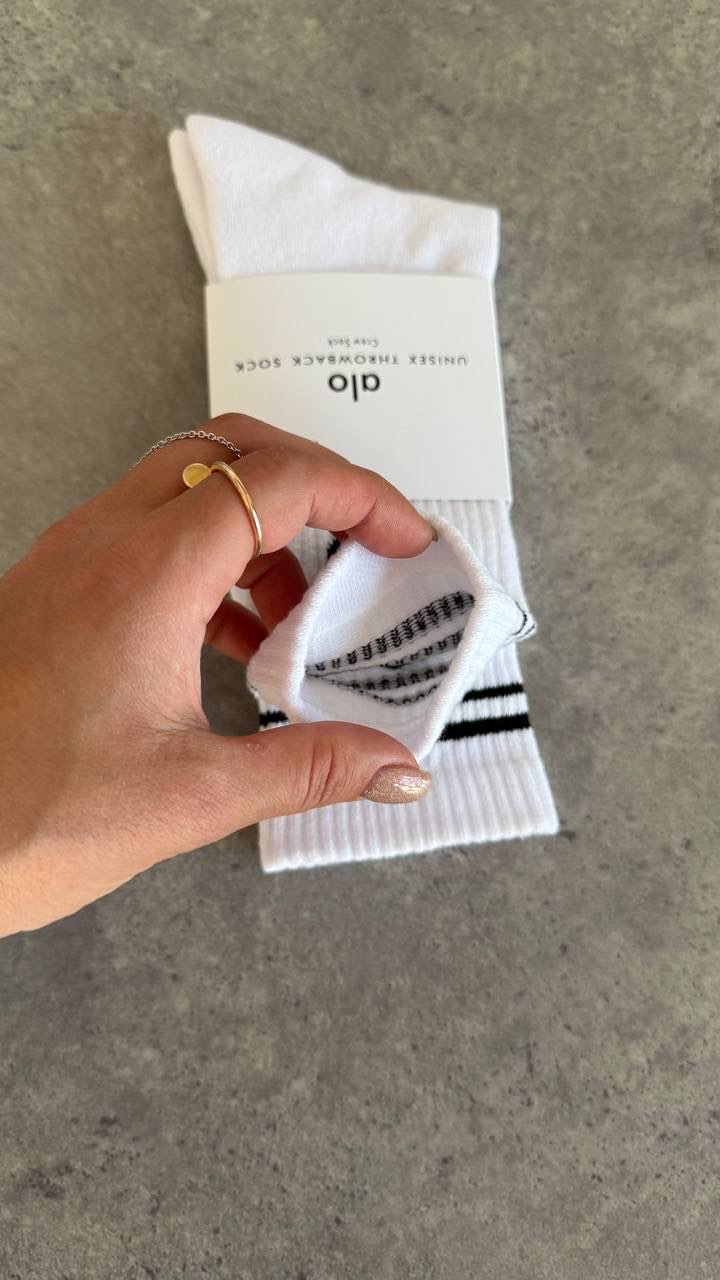 Alo Yoga Unisex Çorap - White/Black (Premium)