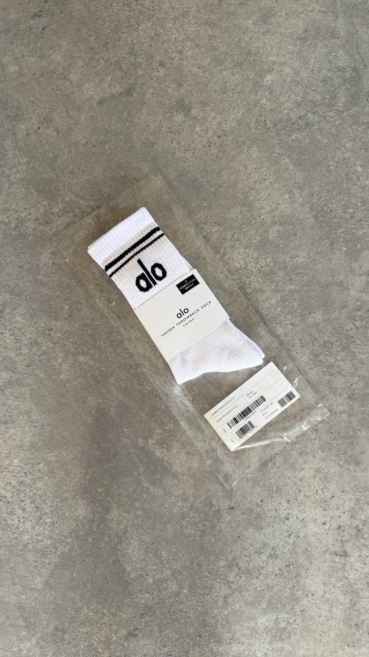 Alo Yoga Unisex Çorap - White/Black (Premium)