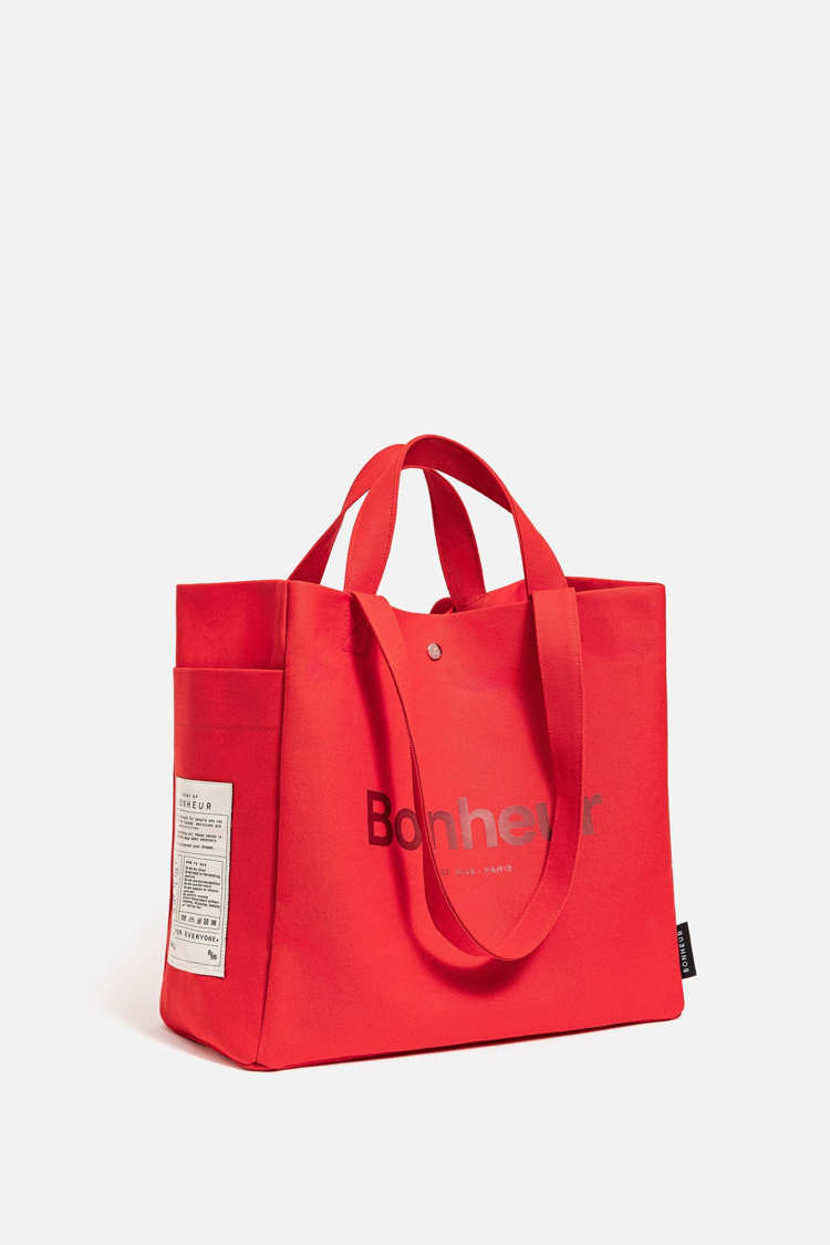 BONHEUR N°4 KANVAS ÇANTA - RED
