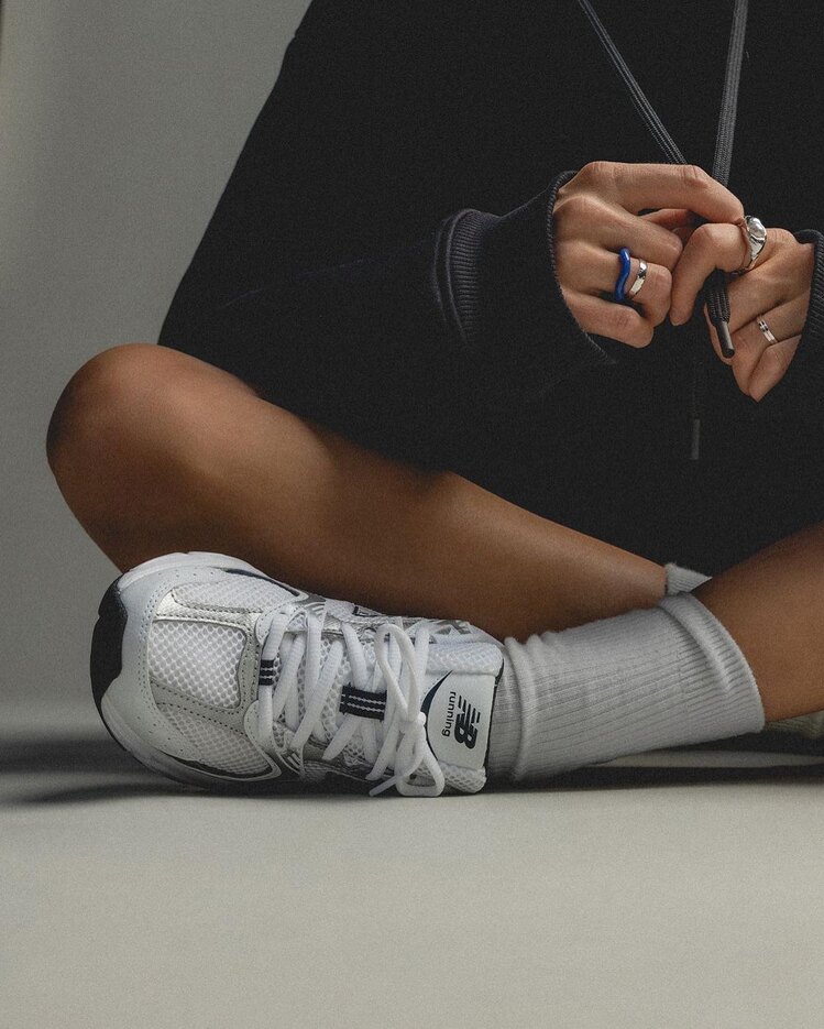 New Balance 530 White Silver Navy