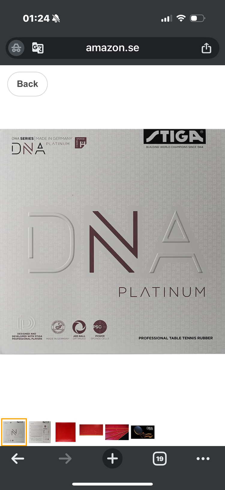 Stiga DNA Platinum H Raket Lastiği