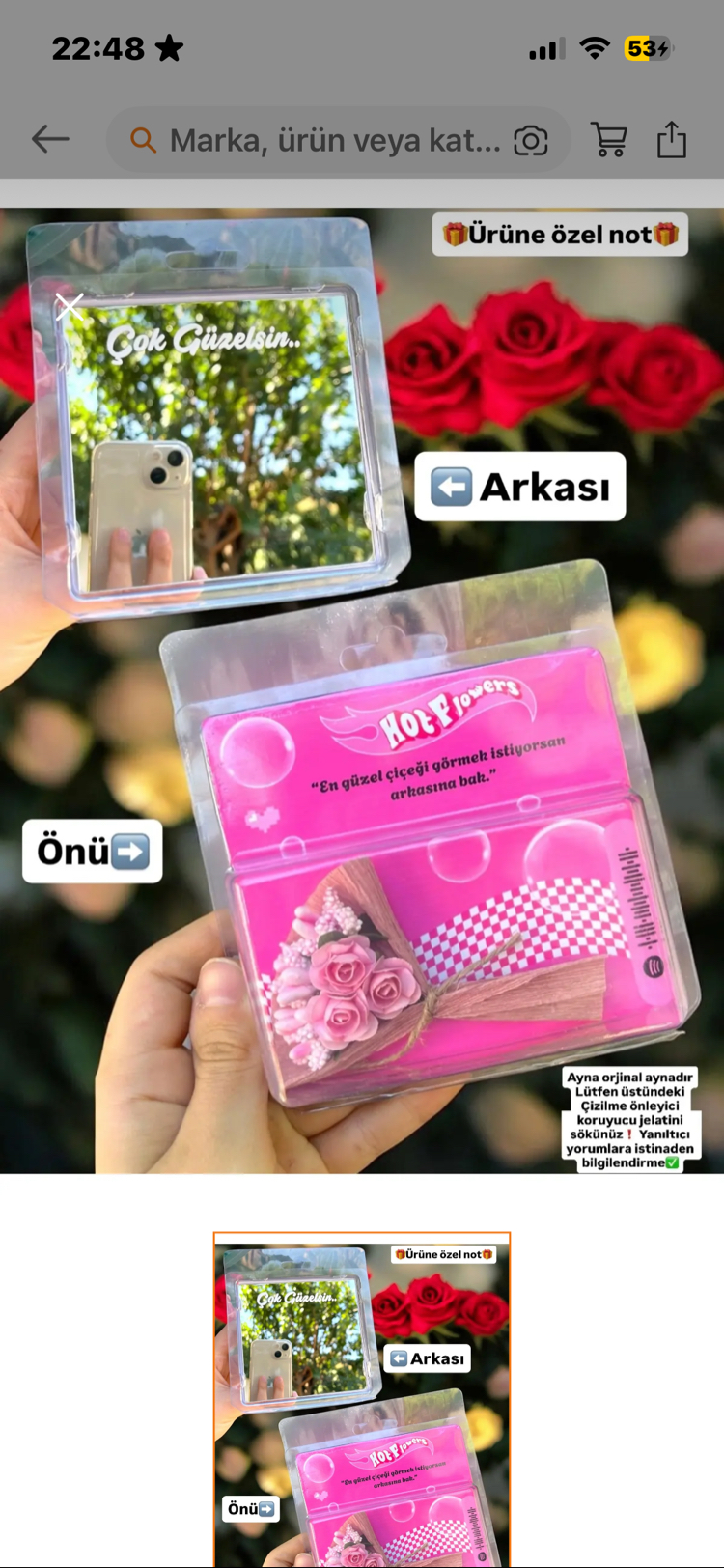 Kişiye özel fotoğraflı, aynalı hot flowers