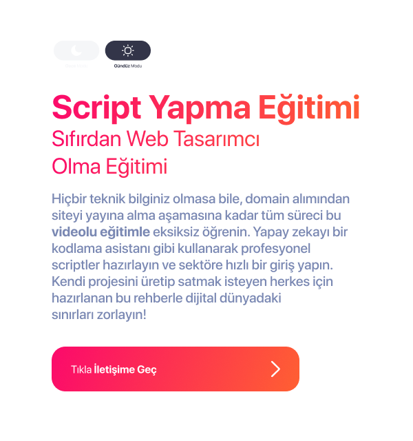 Yapay Zeka ile Web Site Yapma, Script Oluşturma Eğitimi
