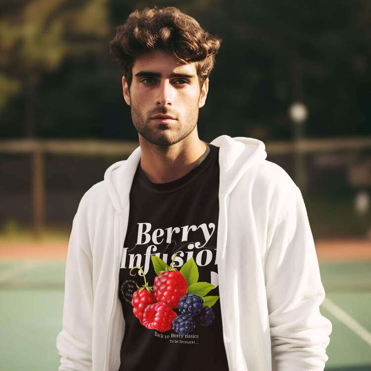 Berry infusion Dut Meyveli Baskılı Unisex Tshirt, 1101