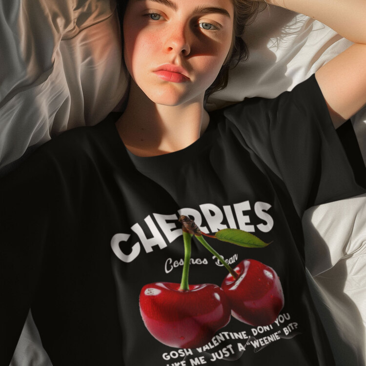 Cherries Kiraz Dijital Baskılı Unisex Tshirt, 1102