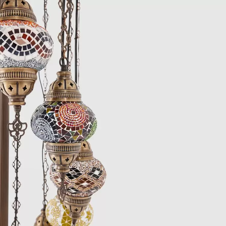 11'li Lambader Ayaklı Mozaik - Köşe Lambası
