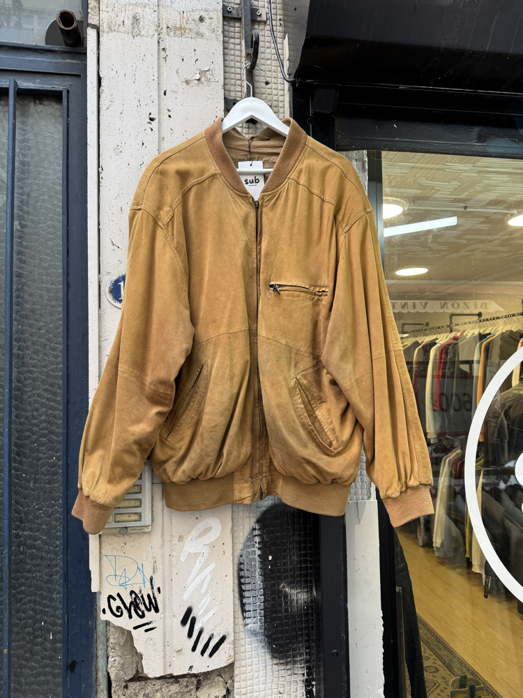 Vintage Süet Bomber Ceket XL
