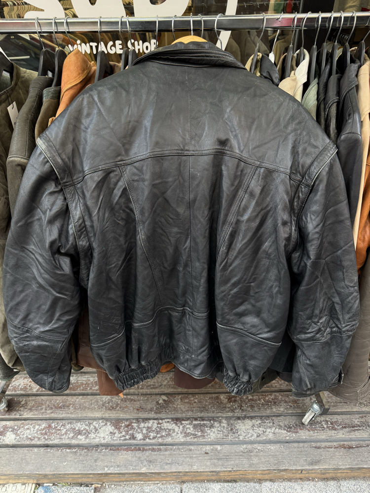 Vintage Bomber Deri Ceket XL