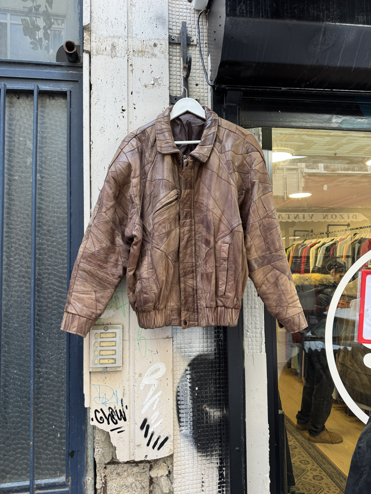 Vintage Bomber Deri Ceket L