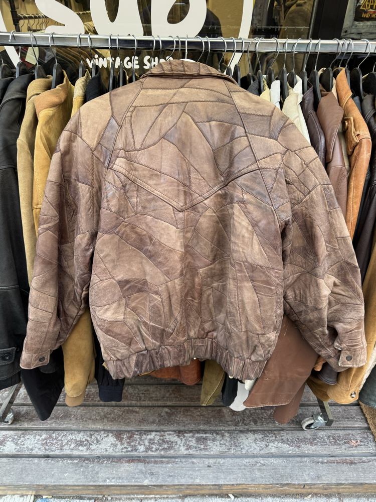Vintage Bomber Deri Ceket L