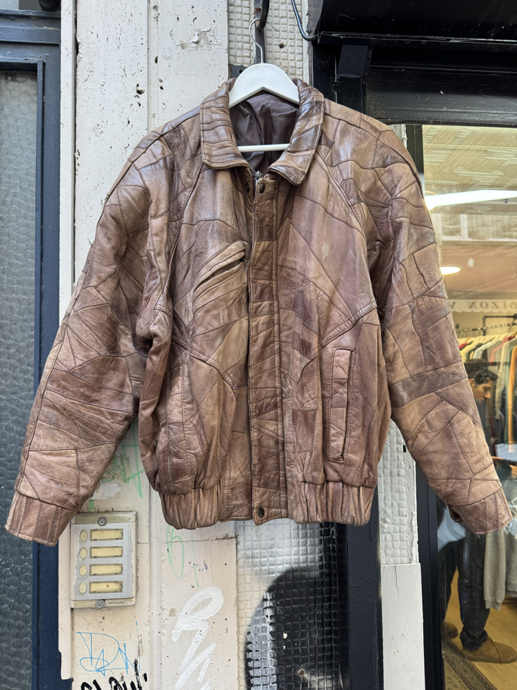 Vintage Bomber Deri Ceket L