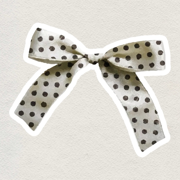 polka-dot bow sticker