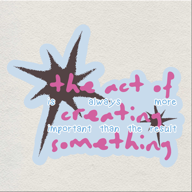 the act of creating sticker