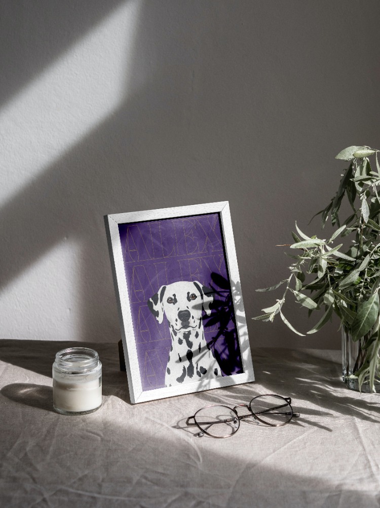 Kişiye Özel Evcil Hayvan Minimal İllüstrasyon Tasarımı – Pet Portrait Poster