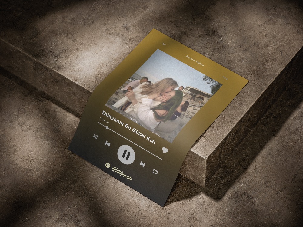 Kişiye Özel Spotify Çalar Arayüzü Tablosu | Arkadaşa Hediye | Modern Tasarım