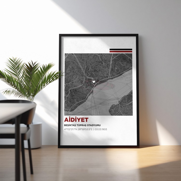 Beşiktaş Stadyum Koordinat Tablosu | Tüpraş Stadyumu Aidiyet Posteri