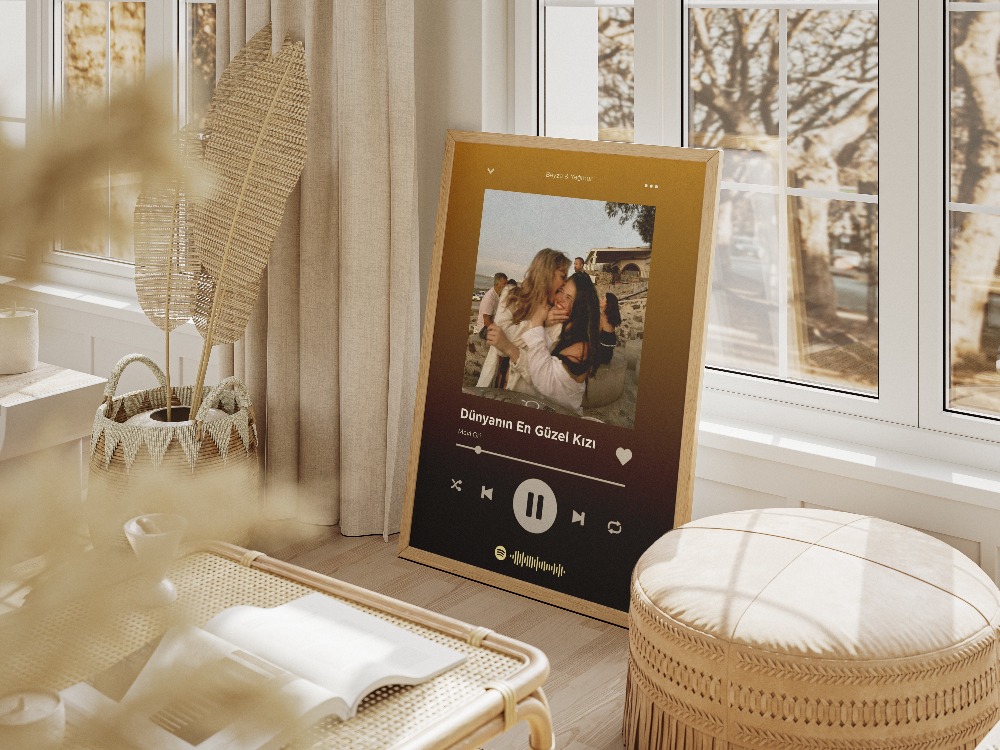 Kişiye Özel Spotify Çalar Arayüzü Tablosu | Arkadaşa Hediye | Modern Tasarım