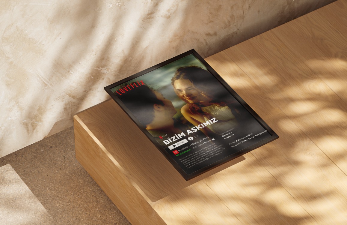 Kişiye Özel Netflix Film Afişi Tablosu | Sevgiliye Hediye | Aşkın Filmi