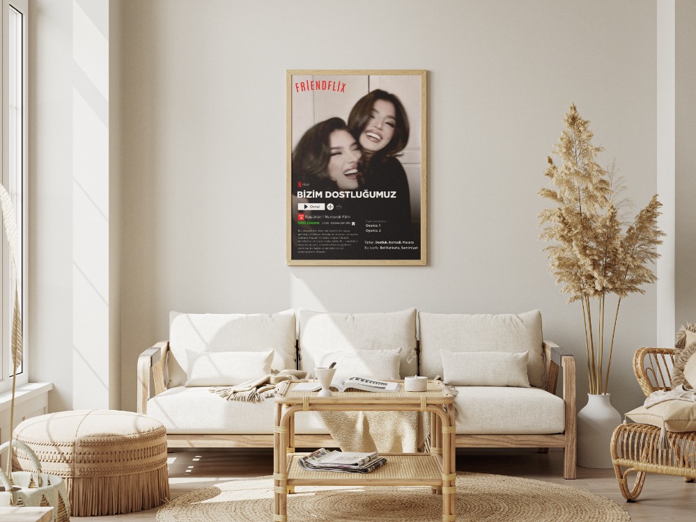 Kişiye Özel "Friendflix" Netflix Posteri | Arkadaşa Hediye | Dostluk Filmi