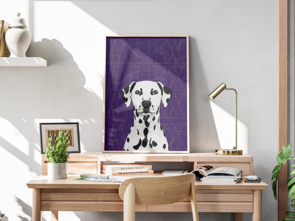 Kişiye Özel Evcil Hayvan Minimal İllüstrasyon Tasarımı – Pet Portrait Poster