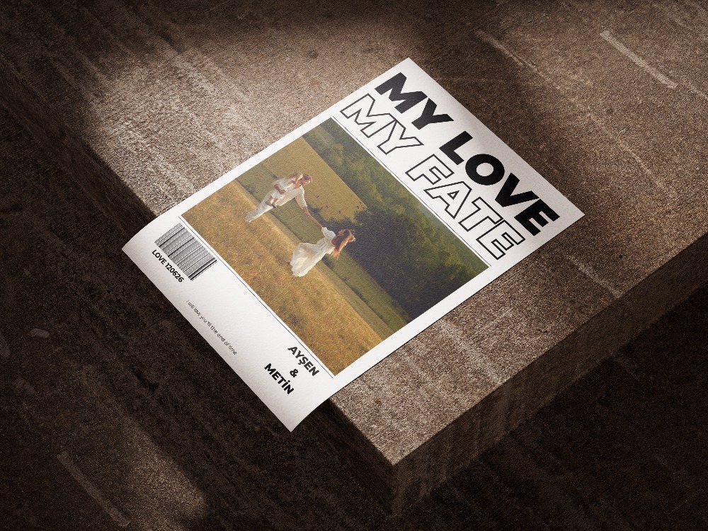 My Love My Fate" Dergi Kapağı Konseptli Dev Fotoğraflı Poster | Modern Tasarım