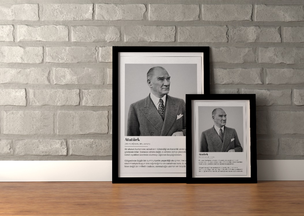 Atatürk Tanımı Tipografik Tablo | Modern ve Minimalist Lider Posteri