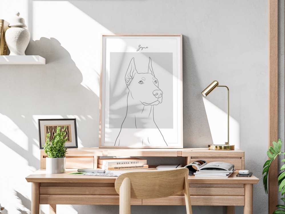 Kişiye Özel Evcil Hayvan Minimalist Poster | Köpek Portresi | Fotoğraflı Modern Duvar Dekoru