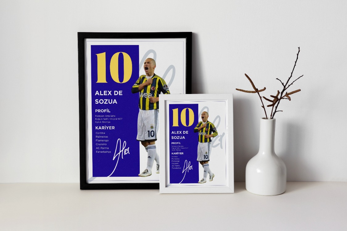 Alex de Souza Fenerbahçe Efsanesi Posteri | Kaptan Alex Futbol Kariyer Tablosu