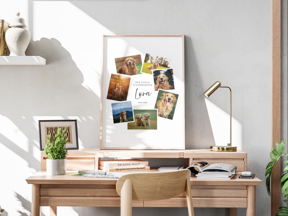 Kişiye Özel Polaroid Evcil Hayvan Posteri | Fotoğraf Koleksiyonlu Kedi & Köpek Tasarımı