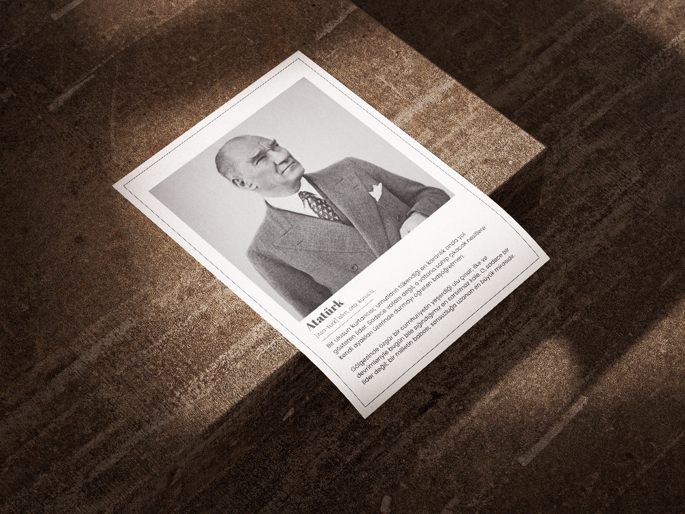 Atatürk Tanımı Tipografik Tablo | Modern ve Minimalist Lider Posteri