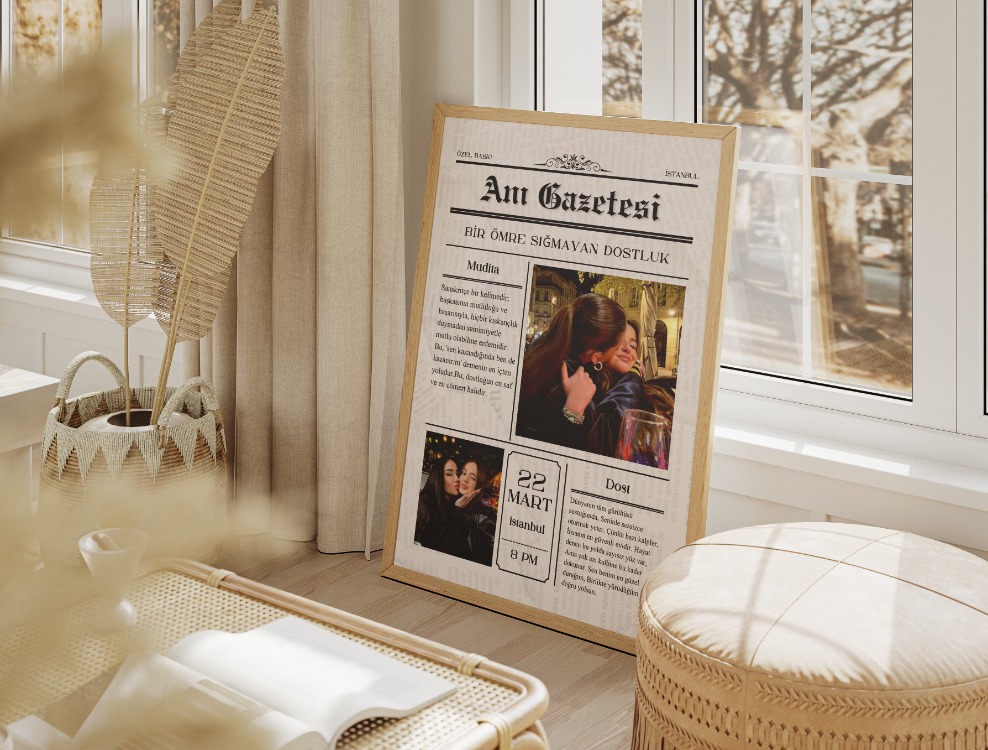 Kişiye Özel "Anı Gazetesi" Tasarımı | Arkadaşa Hediye | Yaratıcı Hediye