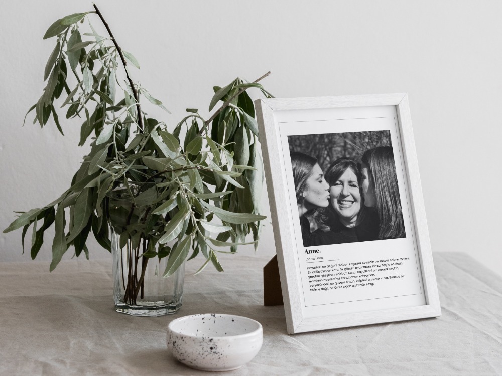 Anne Kelimesinin Anlamı | Anneye Fotoğraflı Minimalist Anlamlı Hediye