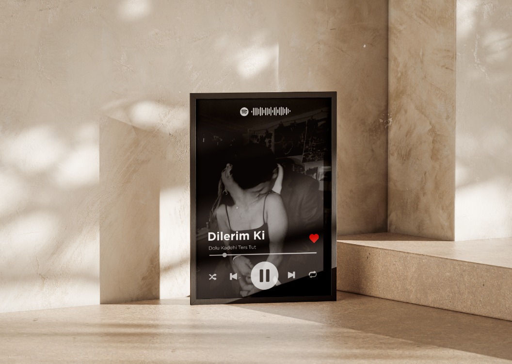 Kişiye Özel Spotify Çalar Arayüzü Tablosu | İnteraktif Hediye | Sevgiliye