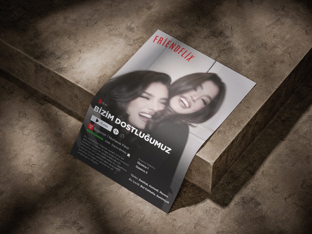 Kişiye Özel "Friendflix" Netflix Posteri | Arkadaşa Hediye | Dostluk Filmi