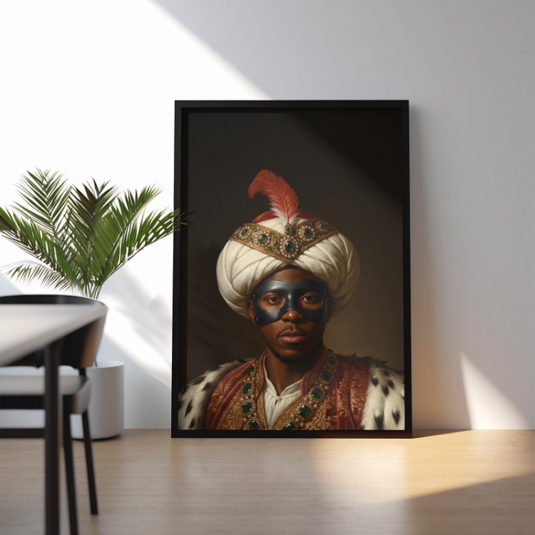 Victor Osimhen Padişah Portresi | Maskeli Golcü Fan Art Tablo | Galatasaray Hediyesi